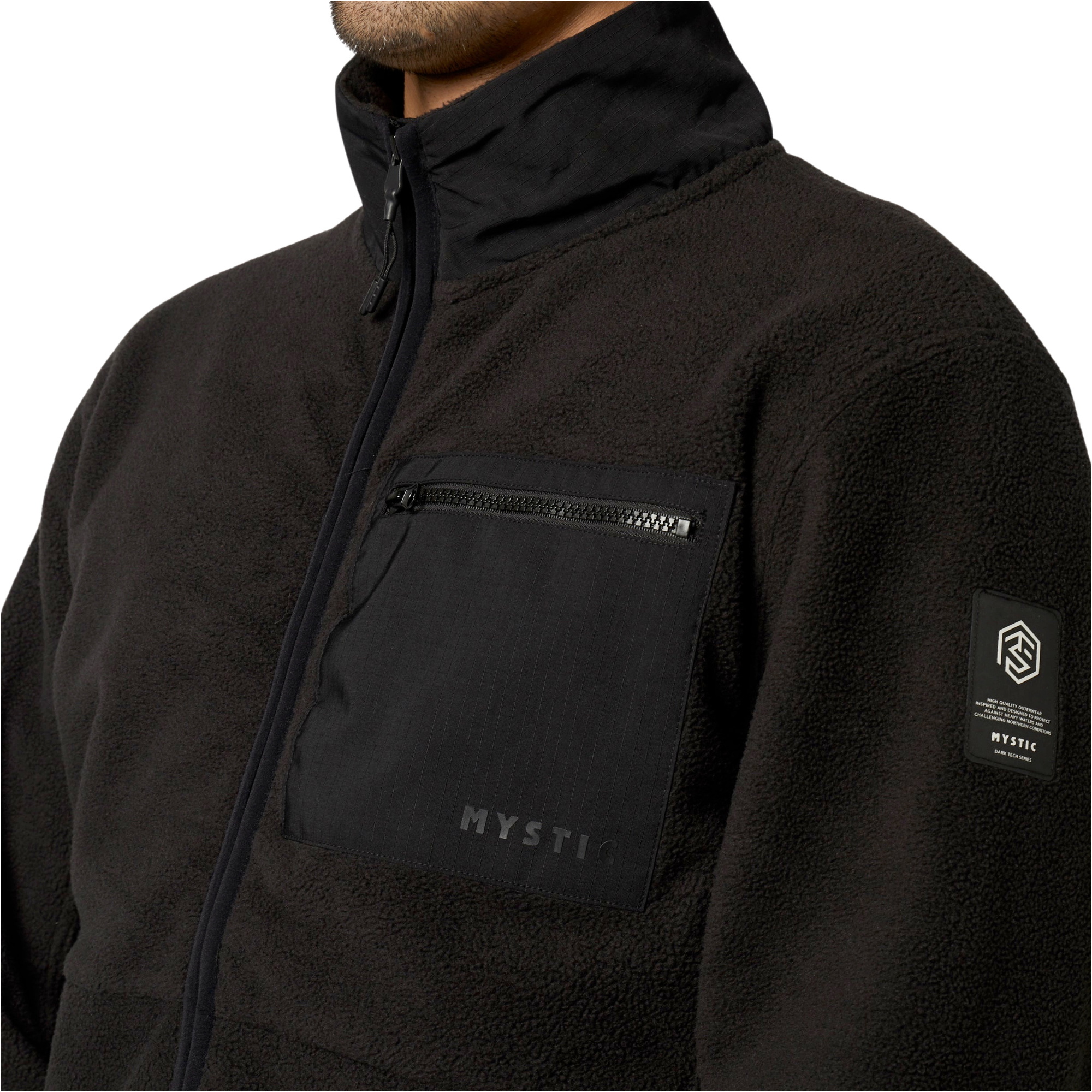 2026 Mystic Mens DTS Fleece Zip Thru Sweat 35104.260100 - Black